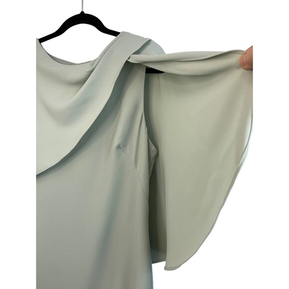 NWT Ralph Lauren 16 Capelet Dress Sleeveless Mother of Bride Event Sage 6820 - Picture 3 of 14